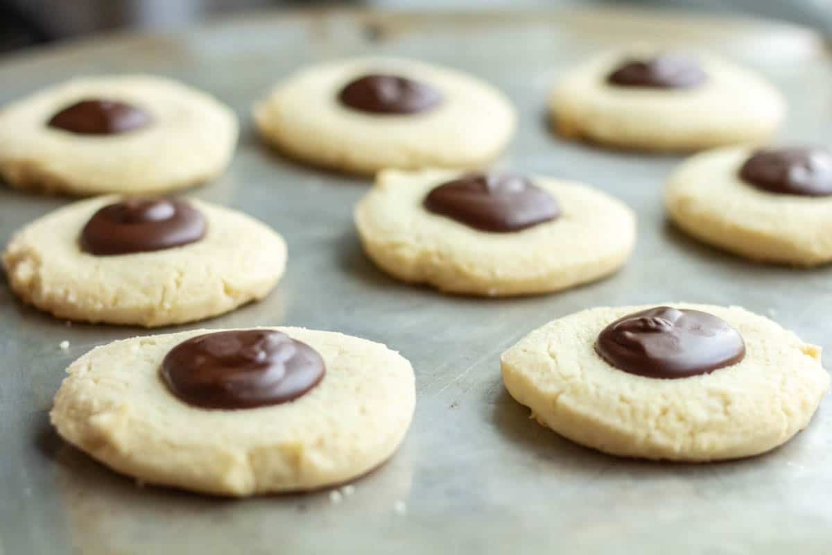 Chinese cookies on a cookie sheet