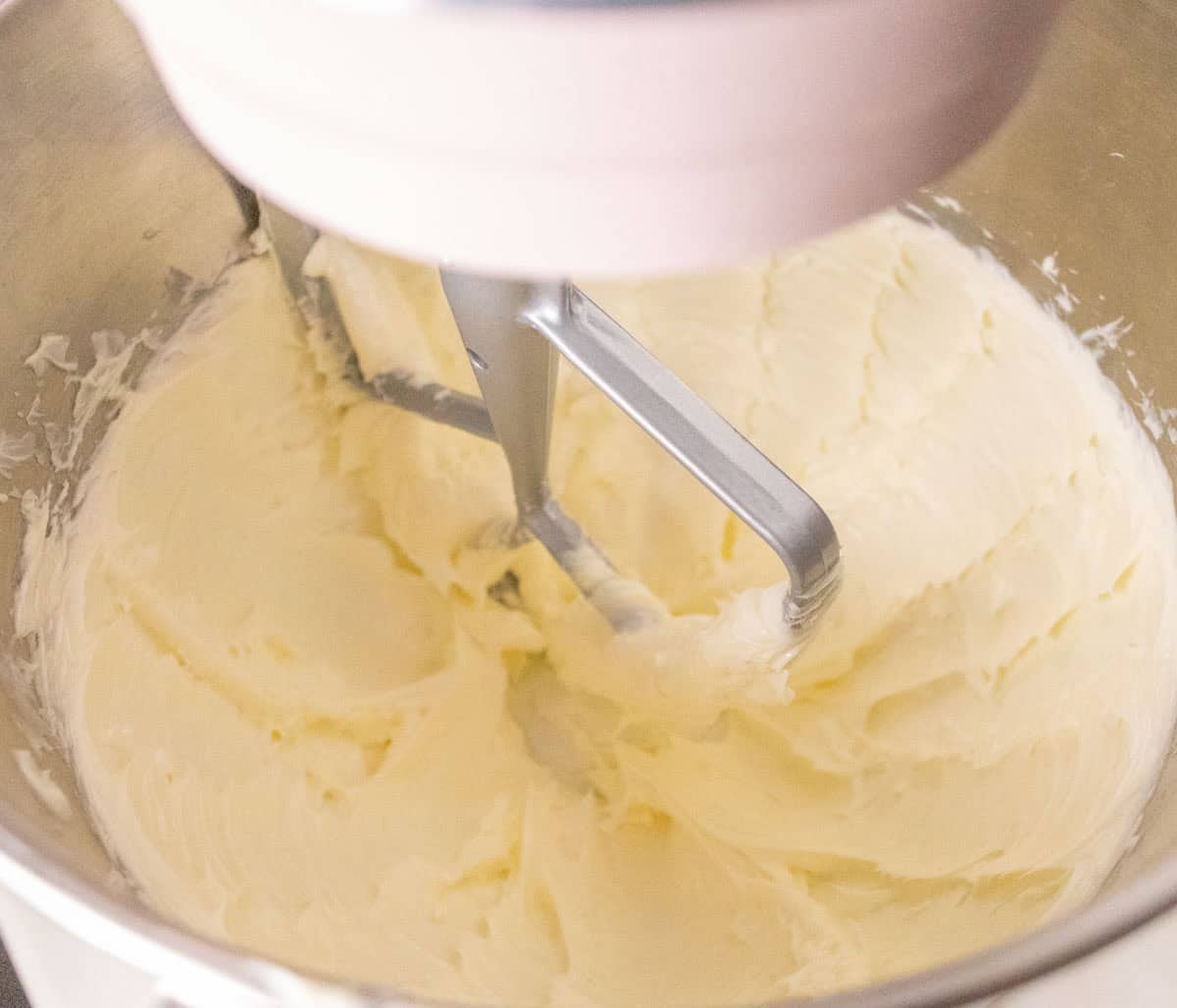 Strawberry Crunch Cake | thewendthousekitchen.com Butter beaten smooth in the bowl of a stand mixer with a paddle attachment.